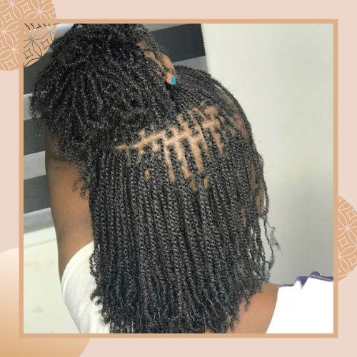 Ultra-fine micro twists protective hairstyle for long natural hair