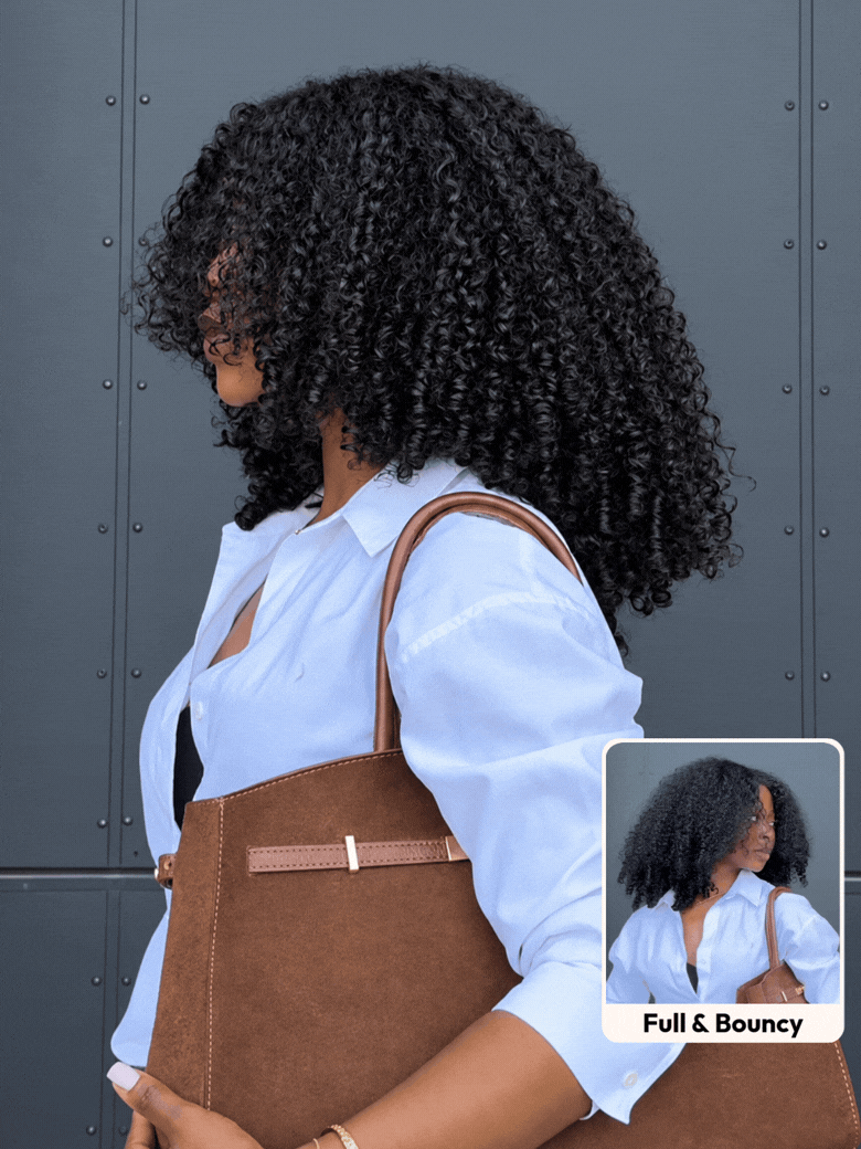 UNice Burmese Curly Bye-Bye Slip™ Glueless Lace Put-On-and-Go Quality Human Hair Wig