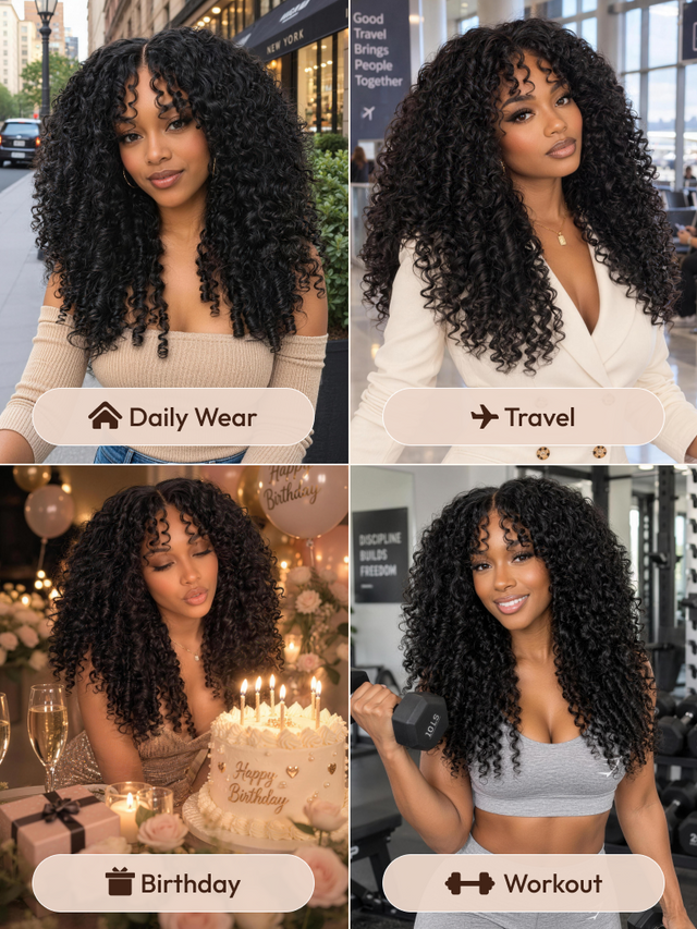 UNice Burmese Curly Bye-Bye Slip™ Glueless Lace Put-On-and-Go Quality Human Hair Wig