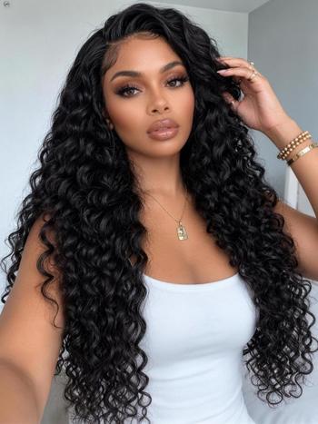 UNice Indian Curly Bye-Bye Slip™ 7x5 Lace Glueless Human Hair Drawstring Wig with Fuller Volume and Defined Curls