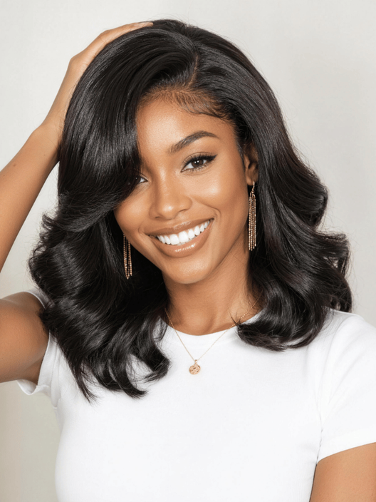 UNice Layered Wavy Bob Bye-Bye Slip™ 6×4 Lace Glueless Human Hair Wig 220% Density