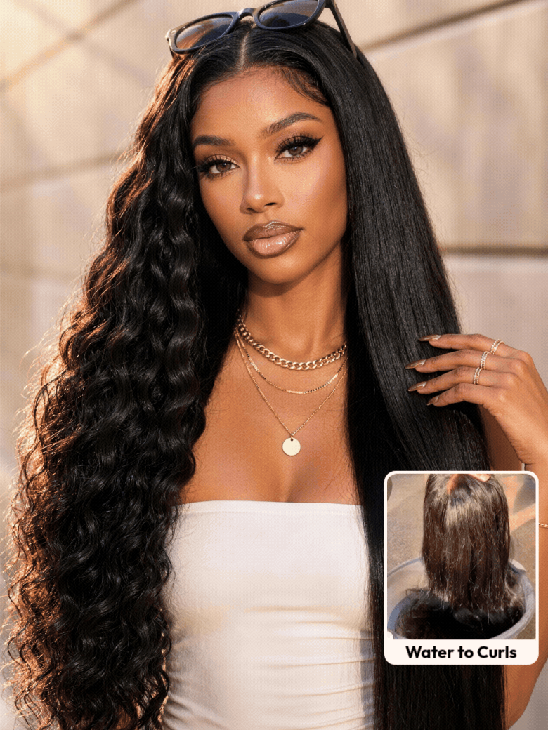 UNice 2-in-1 Wet and Wavy Bye-Bye Slip™ Secure Glueless Lace Front Human Hair Wig for Beginners