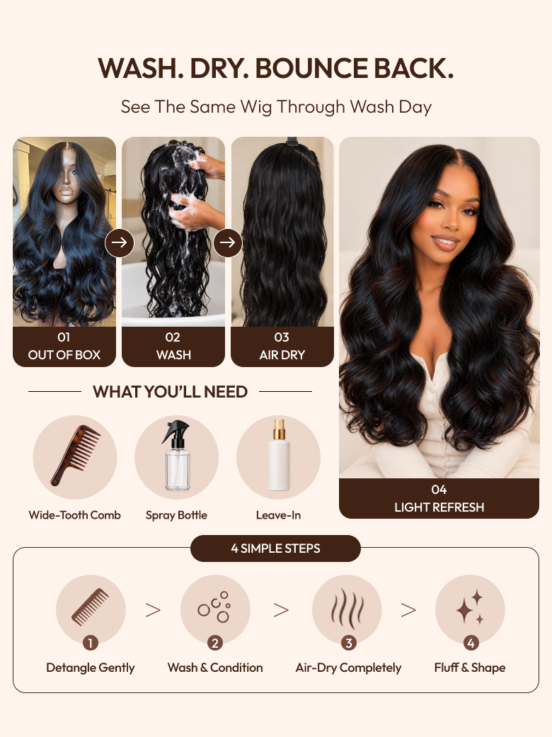UNice Melted HD Lace Body Wave Bye-Bye Slip™ Natural Human Hair Wig for Beginners