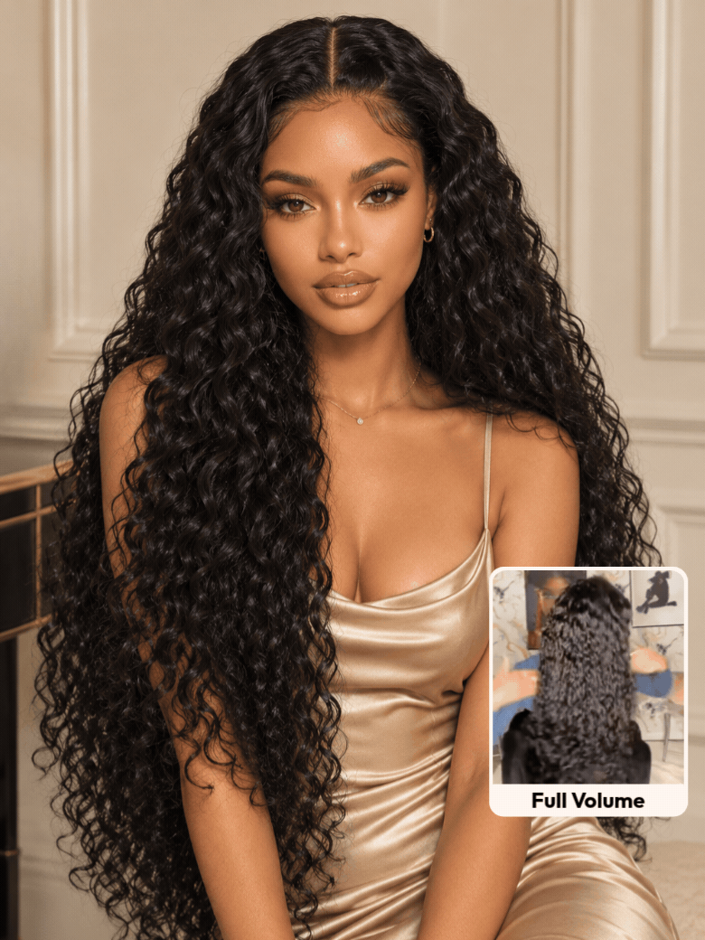 UNice Buss Down Water Wave Bye-Bye Slip™ Glueless Lace Human Hair Wig 26-32 Inch & 180–250% Density
