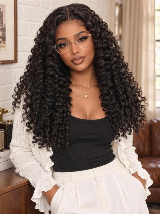 UNice Deep Curly Wig with Defined Ends Bye-Bye Slip™ 13x4 Lace Front Glueless Drawstring Wig