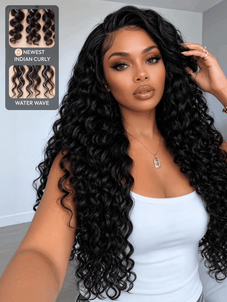 UNice Indian Curly Bye-Bye Slip™ 7x5 Lace Glueless Human Hair Drawstring Wig with Fuller Volume and Defined Curls
