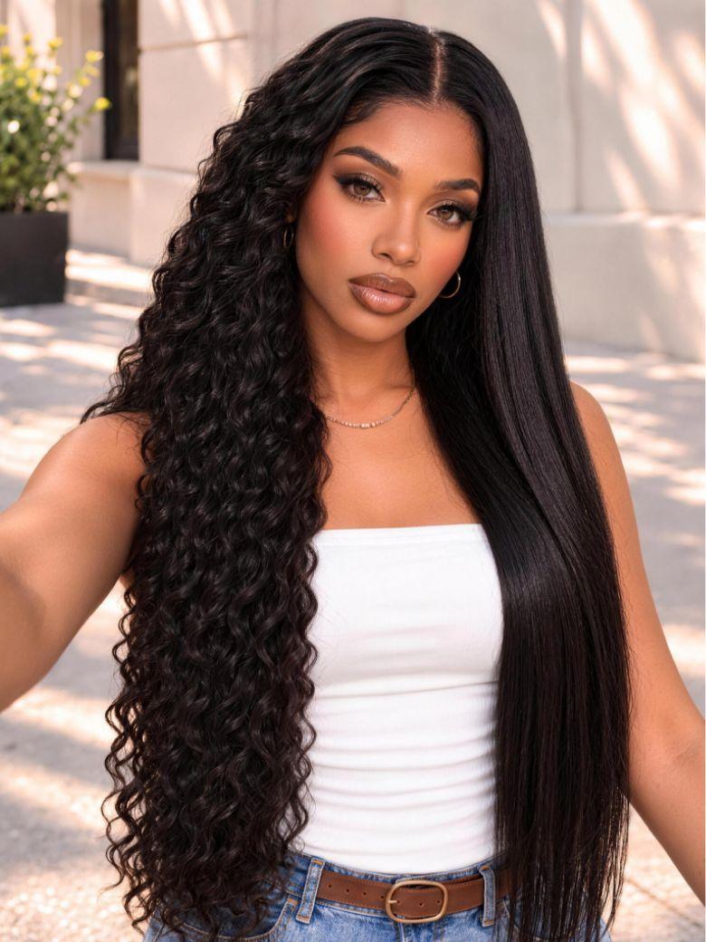 UNice 2-in-1 Wet and Wavy Bye-Bye Slip™ Secure Glueless Lace Front Human Hair Wig for Beginners