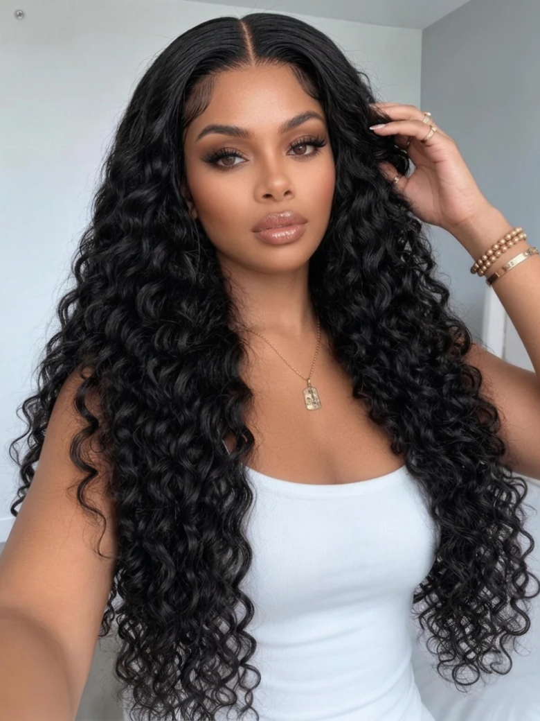 UNice Indian Curly Bye-Bye Slip™ 7x5 Lace Glueless Human Hair Drawstring Wig with Fuller Volume and Defined Curls