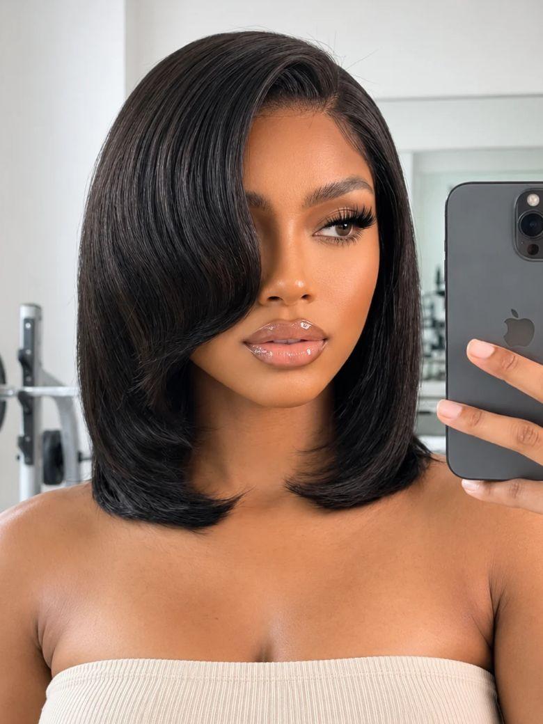 UNice Bye-Bye Slip™ 6x4 Lace Side Part Layered Wig With Side-Swept Bangs with Invisible drawstring
