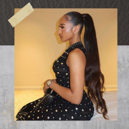 High sleek wavy ponytail black hairstyles for long hair for formal events