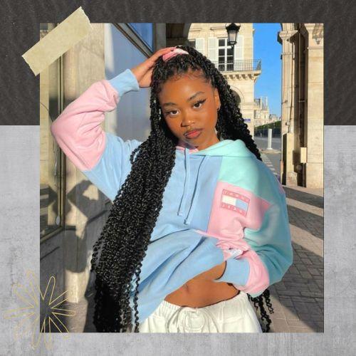 Long passion twists protective black hairstyles for long hair with curly ends