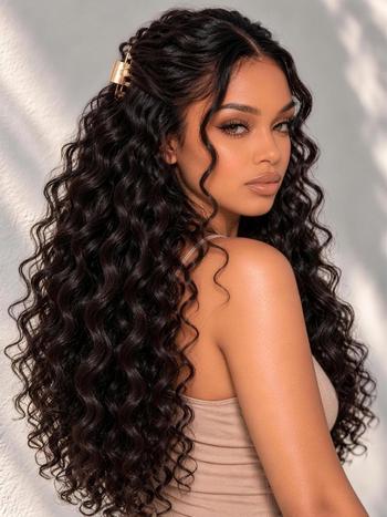UNice Indian Curly Bye-Bye Slip™ 7x5 Lace Glueless Human Hair Drawstring Wig with Fuller Volume and Defined Curls