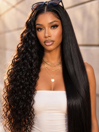 UNice 2-in-1 Wet and Wavy Bye-Bye Slip™ Secure Glueless Lace Front Human Hair Wig for Beginners