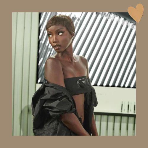 Anok Yai showcasing a chic pixie cut