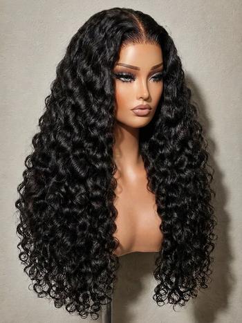 UNice Indian Curly Bye-Bye Slip™ 7x5 Lace Glueless Human Hair Drawstring Wig with Fuller Volume and Defined Curls