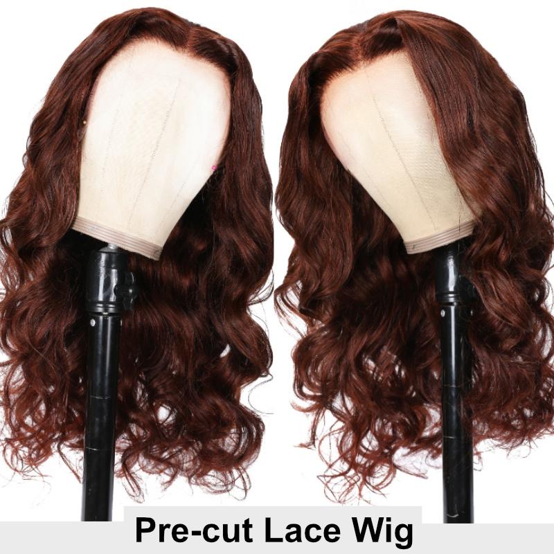 UNice Air Wig 4x4/13x4 Lace Reddish Brown Body Wave Quick & Easy