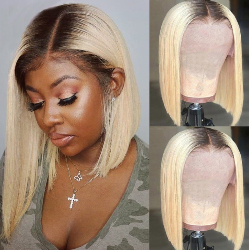 14 Inch blonde ombre wig