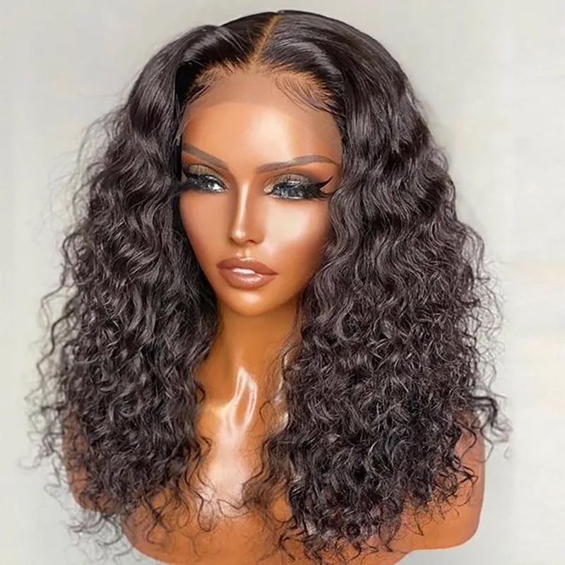 UNice Short Water Wave Bob Wig Human Hair Lace Closure Wig
