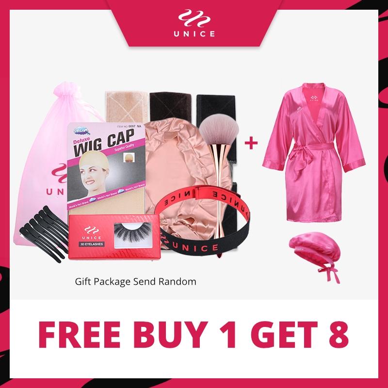 UNice Special Gift Package:Silk Robe, Silk Night Cap, Elastic Band